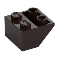 Brick Sloped Inverted 45° 2 x 2 [Ovoid Bottom Pin, Bar-sized Stud Holes] (Dark Brown)