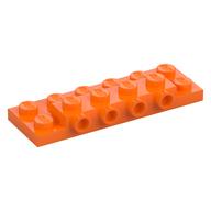 Plate Special 2 x 6 x 2/3 with 4 Studs on Side, 1 Support Wall on Bottom (Orange)
