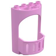 Duplo Building Wall 4 x 3 x 5 Curved Turret with Balcony - Castle (Bright Pink)