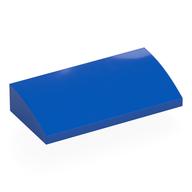Brick Curved 2 x 4 x 2/3 No Studs, with Bottom Tubes (Blue)