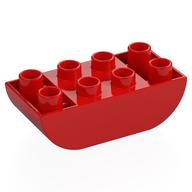 Duplo Brick 2 x 4 Curved Bottom (Red)