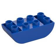 Duplo Brick 2 x 4 Curved Bottom (Blue)