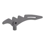 Weapon Scythe / Crescent Blade Serrated with Bar (Flat Silver)