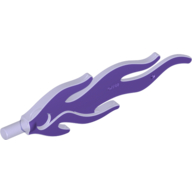 Wave / Flame Rounded Large with Marbled Dark Purple Pattern (Trans-Purple)