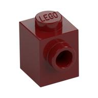Brick Special 1 x 1 with Stud on 1 Side (Dark Red)