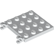 Plate Special 4 x 4 with Clips Horizontal (White)