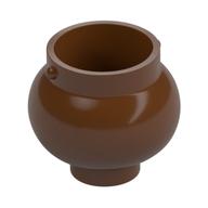 Minifig Pot Small with Handle Holders (Reddish Brown)
