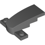 Brick Wedged, Curved 4 x 2 x 1 1/3 with 1 x 4 Base [Plain] (Dark Bluish Gray)