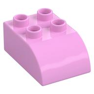Duplo Brick 2 x 3 with Curved Top (Bright Pink)