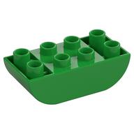 Duplo Brick 2 x 4 Curved Bottom (Bright Green)