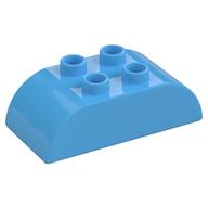 Duplo Brick 2 x 4 Curved Top (Medium Blue)