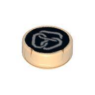 Tile Round 1 x 1 with Ninjago Constrictai Print (Trans-Orange)