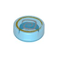 Tile Round 1 x 1 with Hypnobrai Print (Trans-Dark Blue)