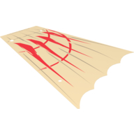 Sail, Scalloped, 28 x 18 Right with Red and Dark Tan Print (Tan)