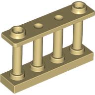 Fence Spindled 1 x 4 x 2 [2 Top Studs] (Tan)