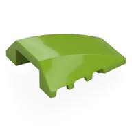 Brick Wedged, Curved 4 x 4 No Top Studs (Lime)