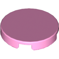Tile Round 2 x 2 with Bottom Cross (Bright Pink)