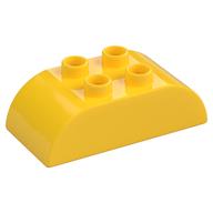 Duplo Brick 2 x 4 Curved Top (Yellow)