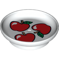 Duplo Dish with 3 Apples Print (White)