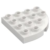 Duplo Plate Round Corner 4 x 4 (White)