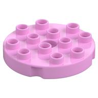 Duplo Plate Round 4 x 4 (Bright Pink)