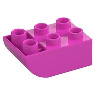 Duplo Brick 2 x 3 with Curved Bottom (Dark Pink)