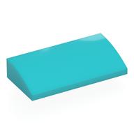 Brick Curved 2 x 4 x 2/3 No Studs, with Bottom Tubes (Medium Azure)