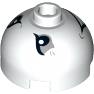 Brick Round 2 x 2 Dome Top with Angry Eyes and Grin Print (Joker Bomb) (White)