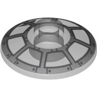 Dish 2 x 2 Inverted [Radar] with Dark Bluish Grey/Light Bluish Grey Cockpit Window Print (Trans-Clear)