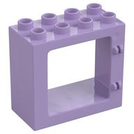 Duplo Door / Window Frame Flat Front Surface, Completely Open Back (Lavender)