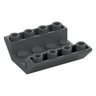 Brick Sloped Inverted 45° 4 x 4 Double with 4 x 2 Recessed, 2 Holes (Dark Bluish Gray)