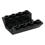 Brick Sloped Inverted 45° 4 x 4 Double with 4 x 2 Recessed, 2 Holes (Black)