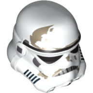 Helmet Stormtrooper, Dotted Mouth and Dirt Stains Print (White)