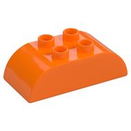 Duplo Brick 2 x 4 Curved Top (Orange)