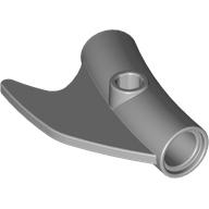 Technic Pin Connector Round Curved with Fin and Hole (Light Bluish Gray)