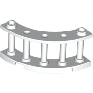 Fence Spindled 4 x 4 x 2 Quarter Round with 2 Studs (White)