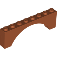 Brick Arch 1 x 8 x 2 (Dark Orange)