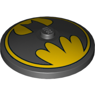 Dish 4 x 4 Inverted [Radar] with Inverse Yellow Batman Symbol Print (Black)