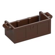 Treasure Chest Bottom with Rear Slots, with Groove (Brown)