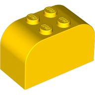 Brick Curved 2 x 4 x 2 Double [Plain] (Yellow)