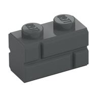 Brick Special 1 x 2 with Masonry Brick Profile (Dark Bluish Gray)