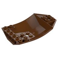 Brick Wedged, Curved Inverted 8 x 6 x 2 Cockpit (Reddish Brown)