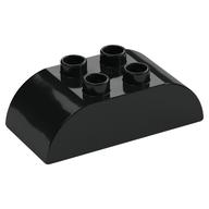 Duplo Brick 2 x 4 Curved Top (Black)