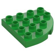 Duplo Plate Round Corner 4 x 4 (Bright Green)