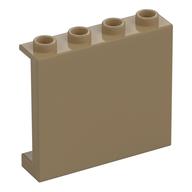 Panel 1 x 4 x 3 [Side Supports / Hollow Studs] (Dark Tan)