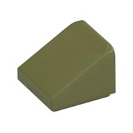 Brick Sloped 30° 1 x 1 x 2/3 (Cheese Slope) (Olive Green)