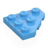 Wedge Plate 3 x 3 Cut Corner (Medium Blue)