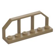 Plate Special 1 x 6 with Train Wagon End Fence (Dark Tan)
