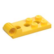 Hinge Plate 2 x 4 with Pin Hole with 3 Holes - Bottom (Yellow)