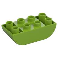 Duplo Brick 2 x 4 Curved Bottom (Lime)